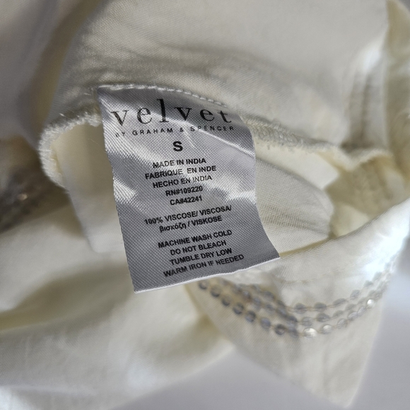 Velvet Graham & Spencer Embroidered Sequin Boho Top S - Picture 11 of 11